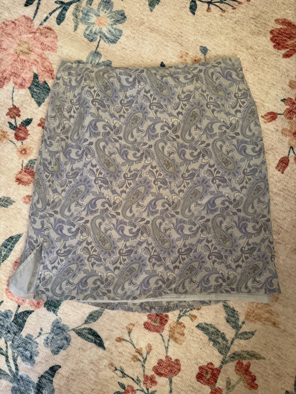 Merona Blue Paisley Mini Skirt